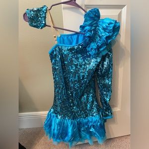 Weissman- Blue one shoulder dance costume